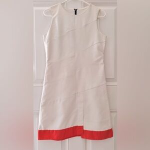 Zara Basic Women line dress. Color: off-white and Peach strip